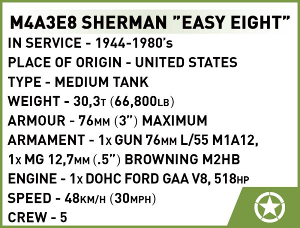 COBI 2711, M4A3E8 Sherman