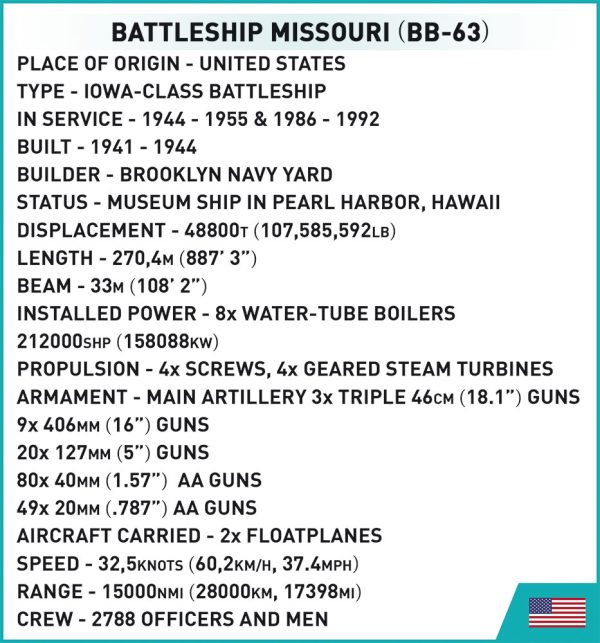 COBI 4837, Missouri Battleship