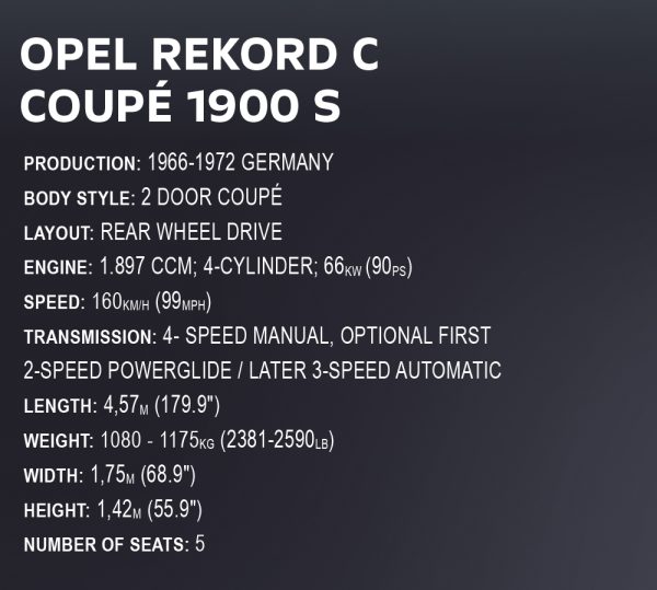 COBI 24344, Opel Rekord C Coupe (Executive Edition)