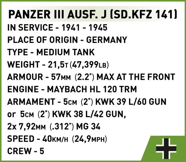 COBI 2562 Panzer III Ausf. J