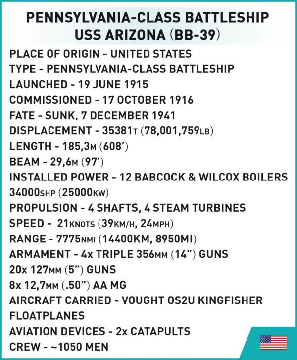 COBI 4843, USS Arizona (BB-39)