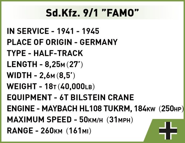 COBI 2281 Sd Kfz 9/1 Famo half truck