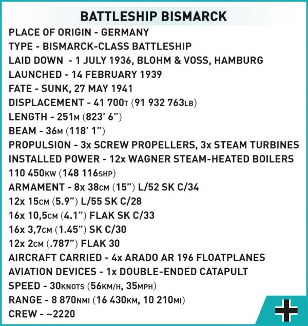 COBI 4840 Battleship Bismarck EX.ED.