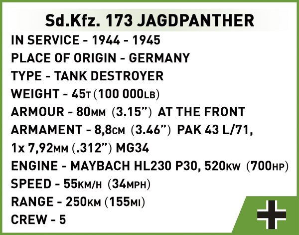 COBI 2574 Jagdpanther (Sd. Kfz 173)