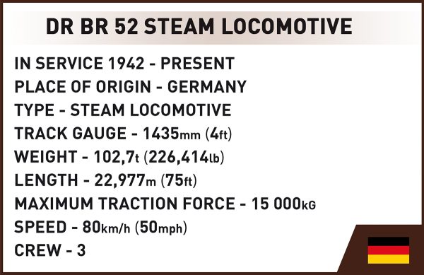 COBI 6282 DRB Class 52 Steam Locomotive