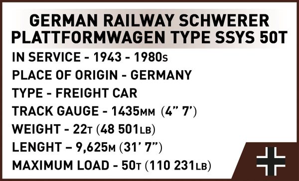 COBI 6284 German Railway Schwerer Plattformwagen type ssy