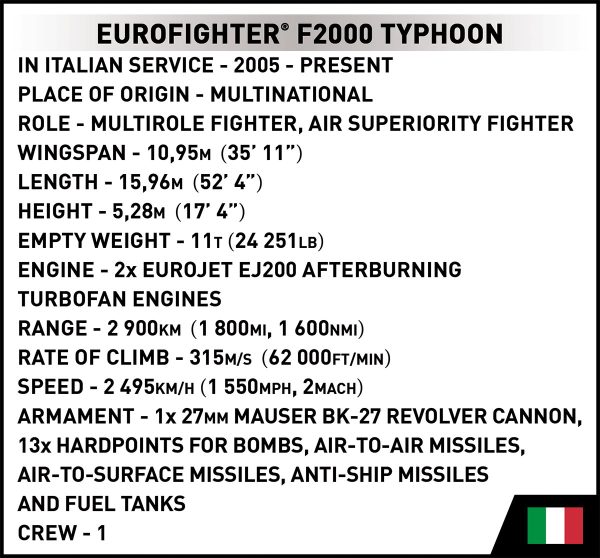 COBI 5849 Eurofighter Typhoon Italian Air Force