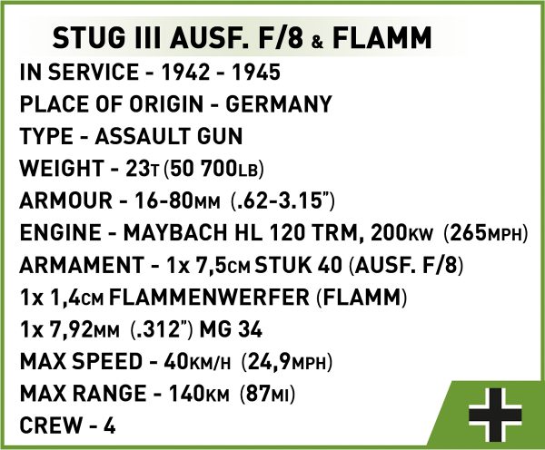 COBI 2286 Stug III ausf. F Flammpanzer