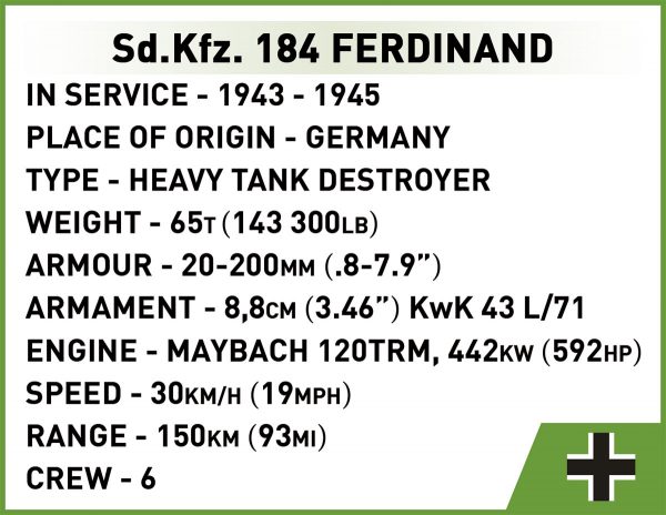 COBI 2583 S.D. Kfz. 184 Ferdinand