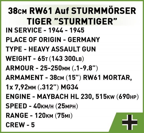 COBI 2585 Sturmmorser Tiger Sturmt