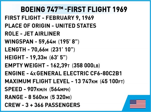COBI 26609 747 First Flight 1969