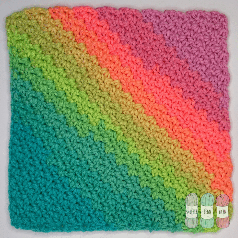 How to Crochet a Corner to Corner Wattle Stitch Square