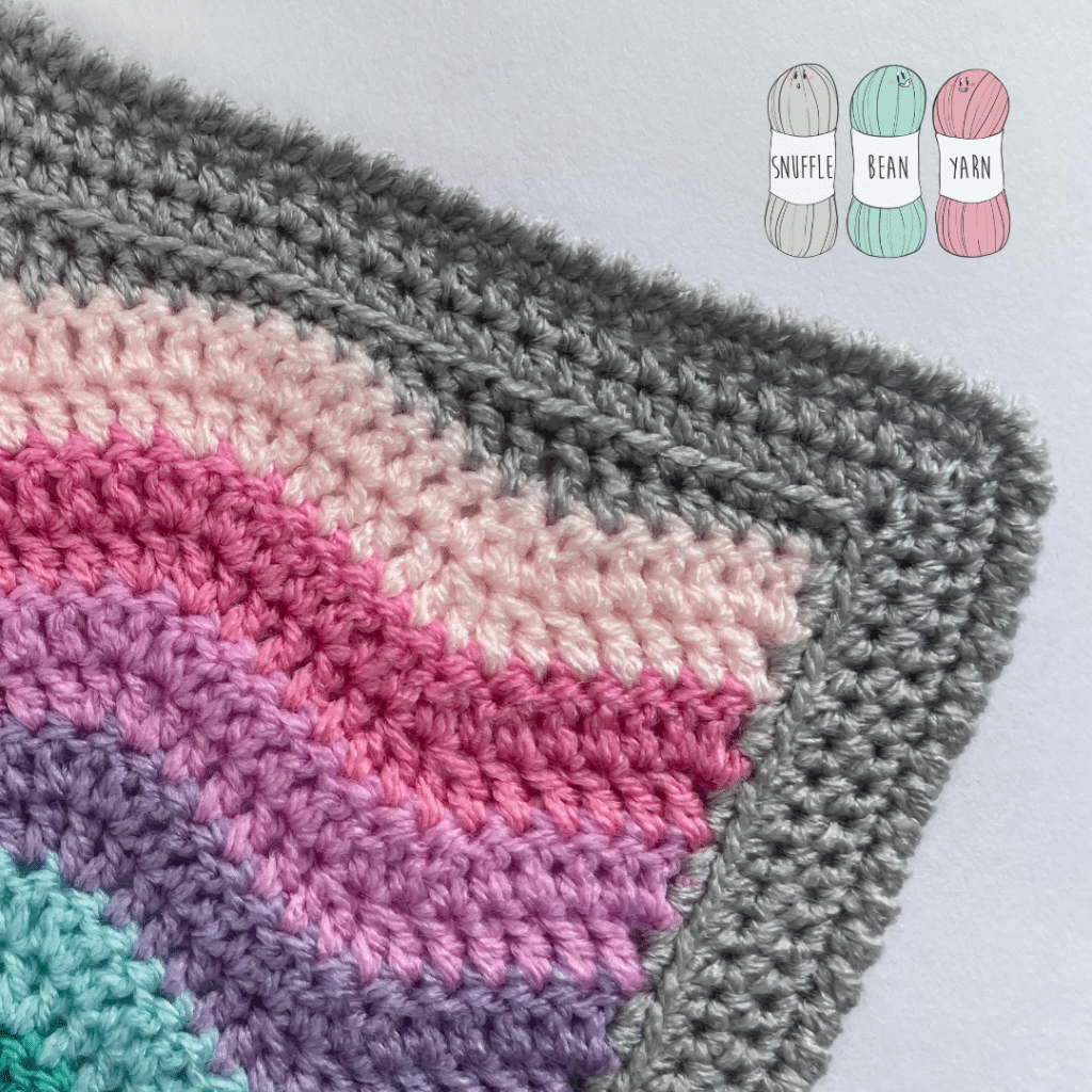 How to Crochet a Border on a Ripple Stitch Blanket Snufflebean Yarn