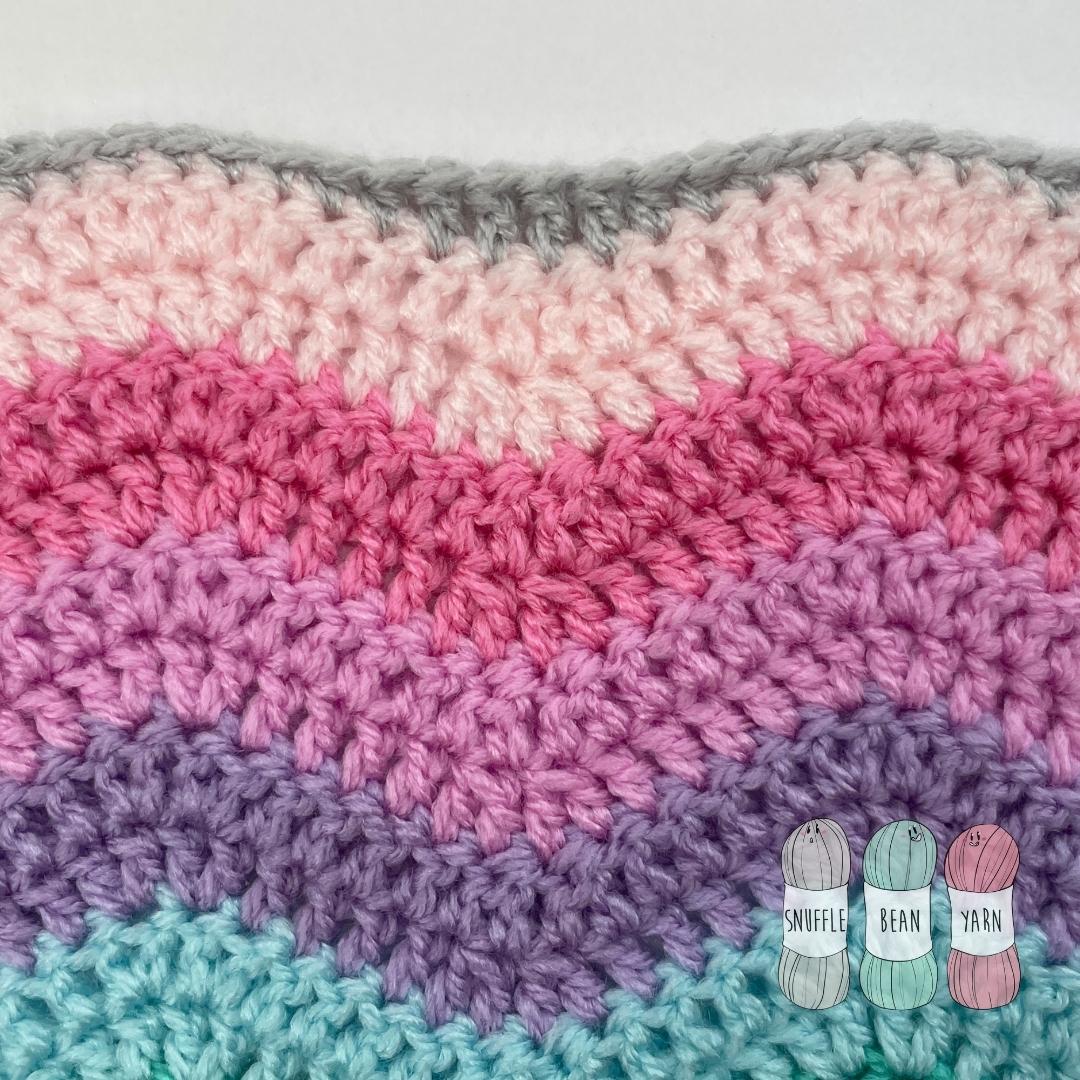 How to Crochet Straight Edges on a Ripple Stitch Blanket Snufflebean Yarn