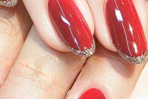röda och silvriga naglar