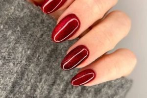 röda cateye naglar