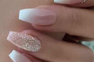 french fade nails with glitter