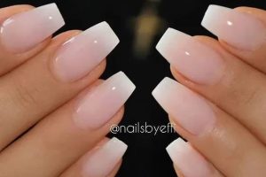 french fade nails coffin shaped
