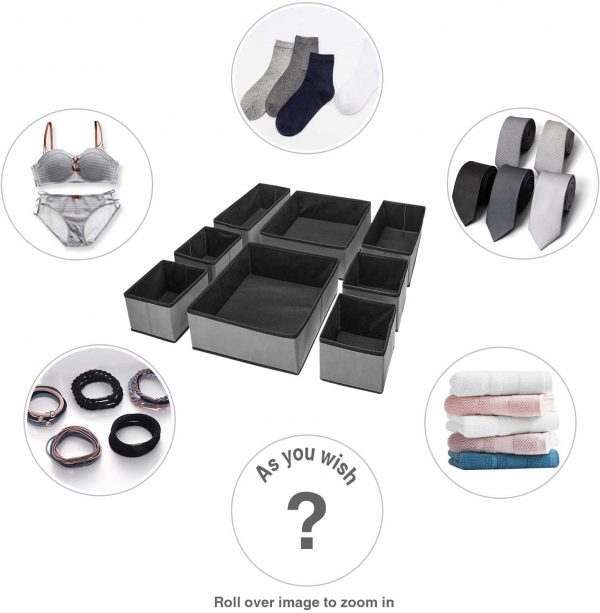 Puricon - Set de 8 boîtes de Rangement en Tissus