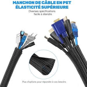YIUTERA Gaine Ajustable range câbles