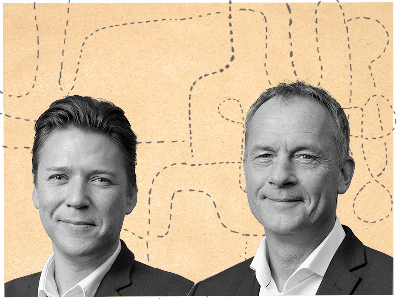 Kim Edberg Andersen til højre og Rasmus Horn Langhoff til venstre. Fotocollage: Sille Jensen med fotos af Marie Hald