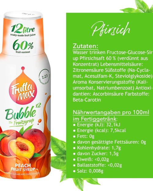 Frutta Max ZERO Peach Sirup