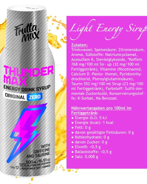 FruttaMax Thunder Max ZERO Energy Sirup