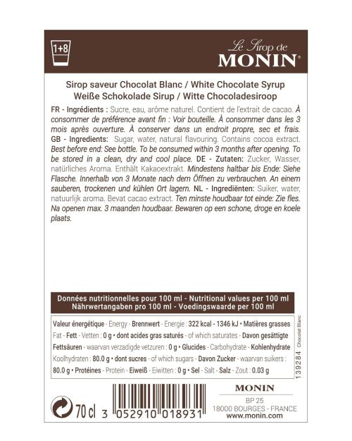 Monin Syrup Raspberry 1000 ml.