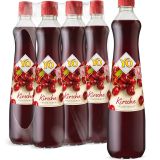 YO Cherry Syrup (6 x 700 ml) - 1 x Bottle Makes up to 6 Litres of Ready Drink - No Sweeteners, Colourings & Preservatives, Vegan