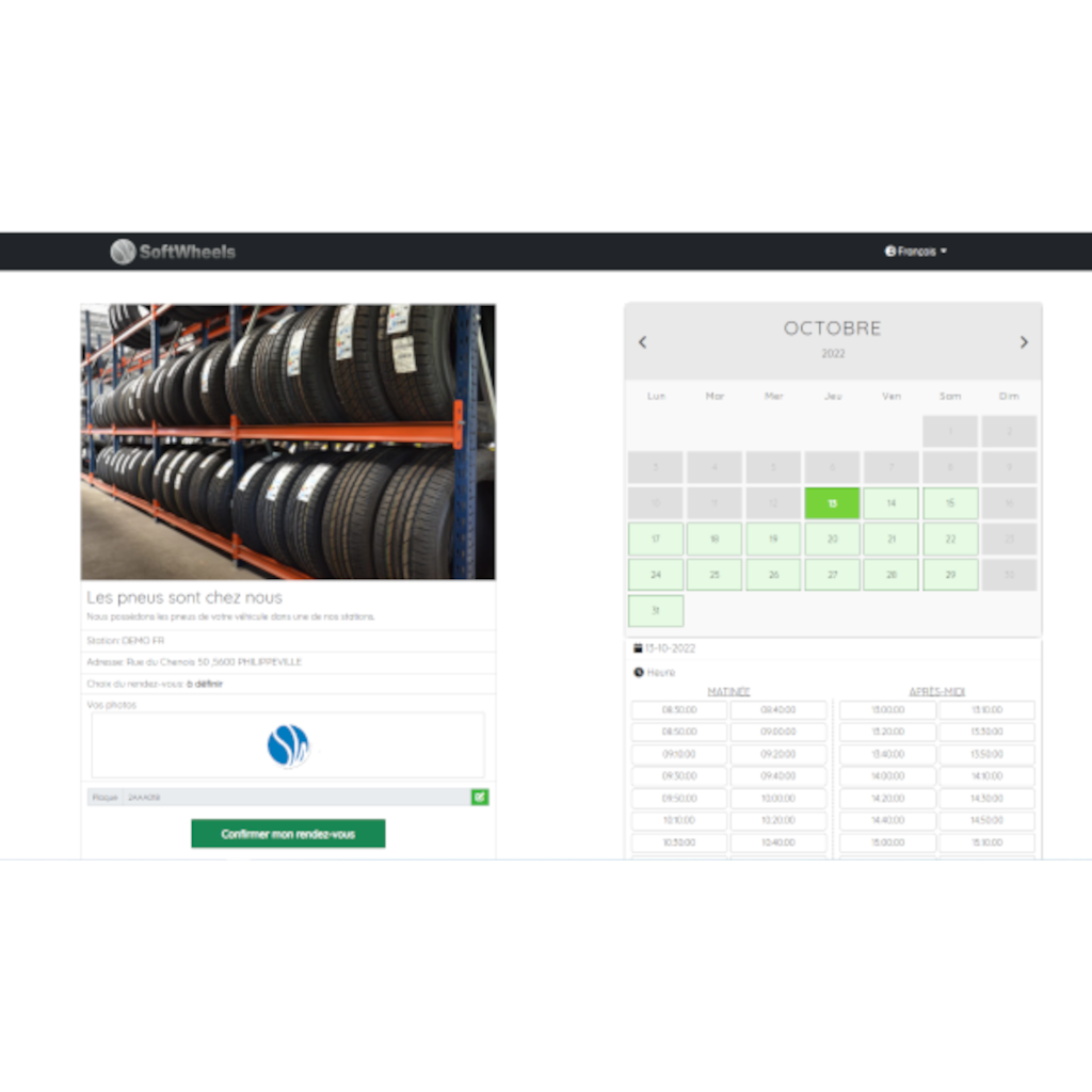 main page of the scheduler application
