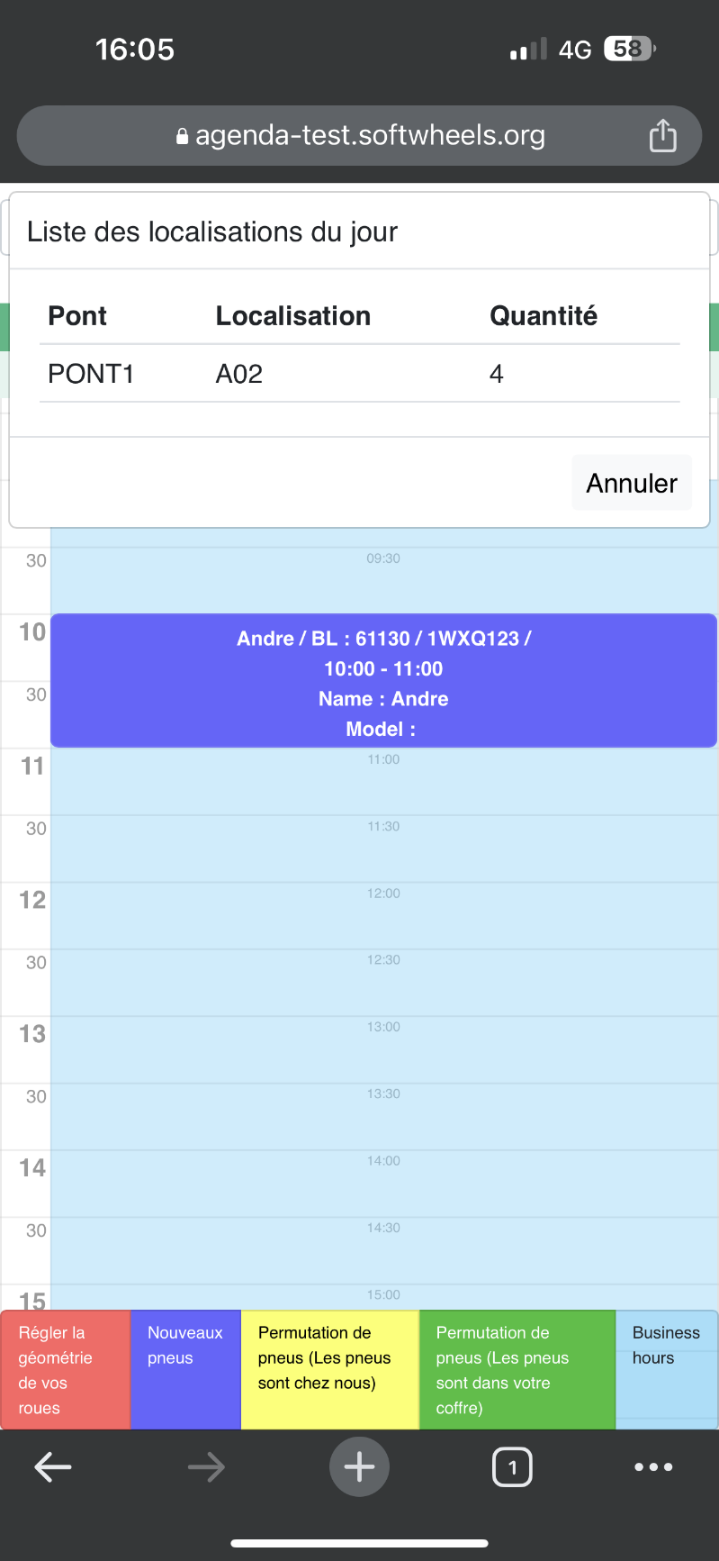 monteurs agenda