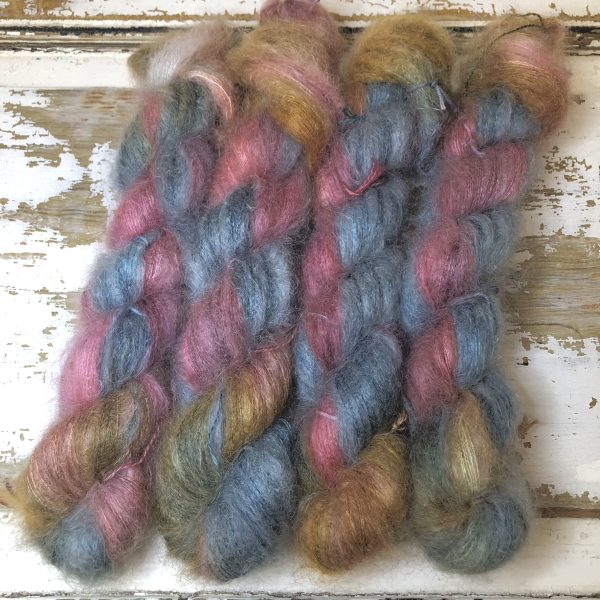 håndfarvet silk kid mohair