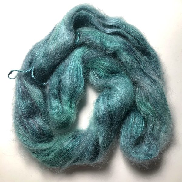 håndfarvet silk mohair