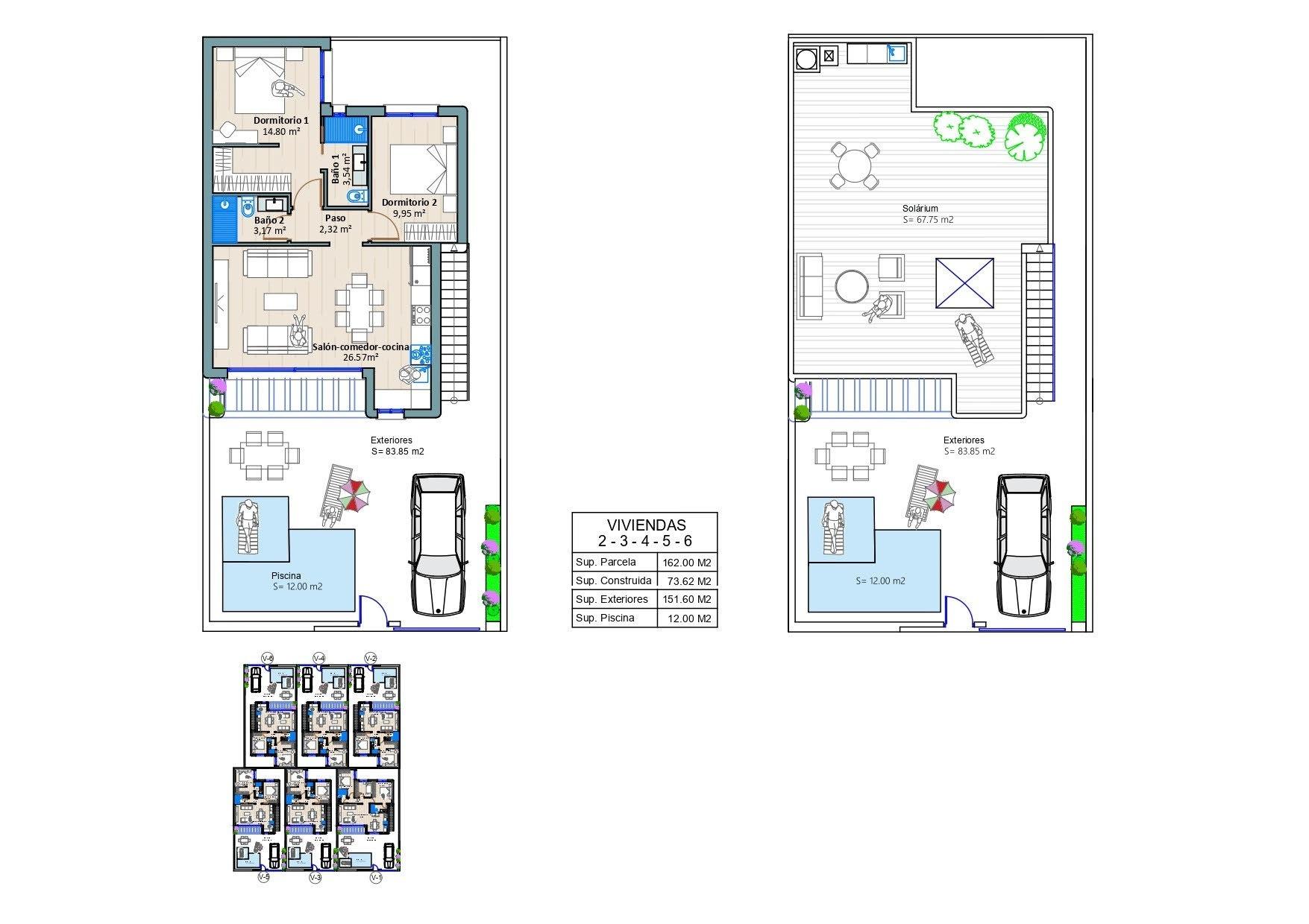 Moderne Nybyggede Villaer i Torre-Pacheco, Murcia – 2 soverom (Ref: N8517)