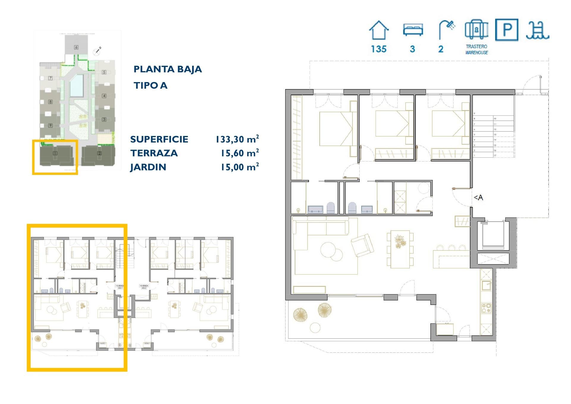 Nybygde Boligkomplekser i San Pedro del Pinatar – 3 soverom (Ref: N8080)