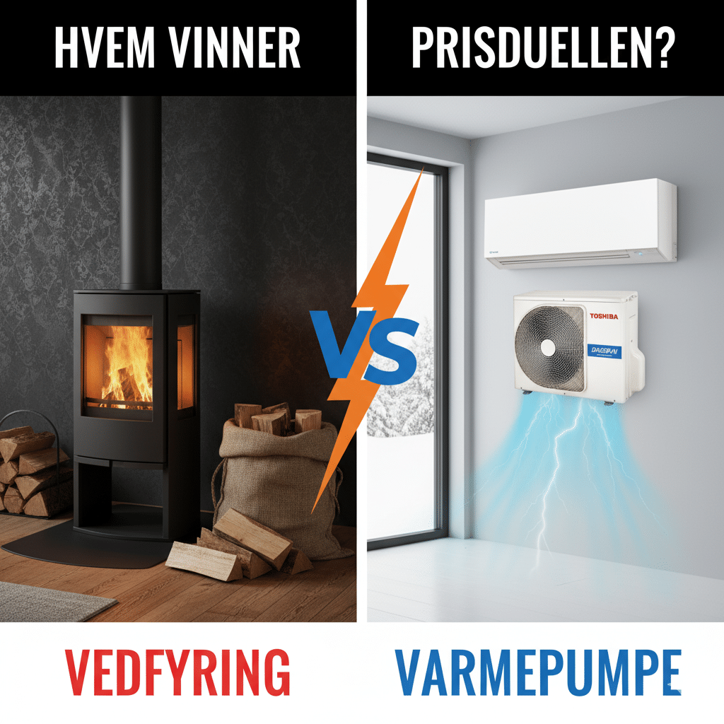 Vedfyring mot varmepumpe duell