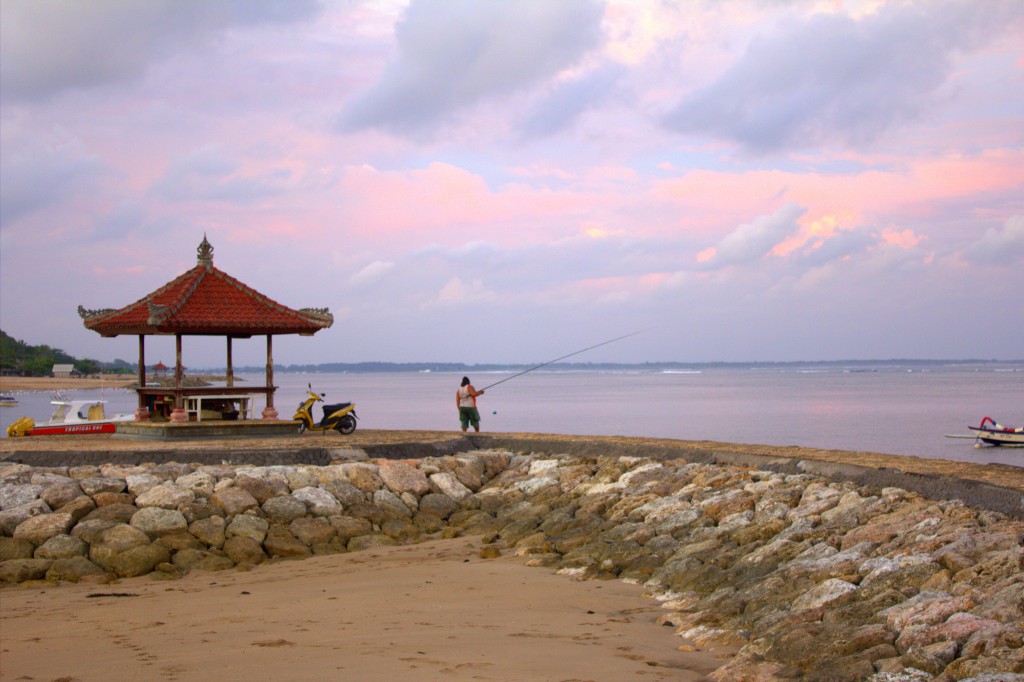 Nusa Dua Strand mit Fischer