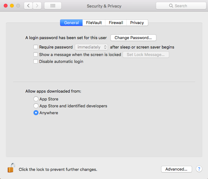 screenshot of Mac Gatekeeper