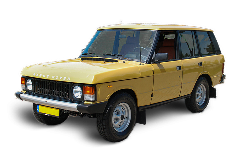 Gele Range Rover classic model