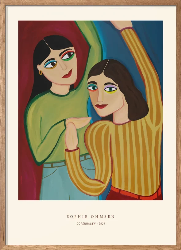 plakat af to kvinder af sophie ohmsen