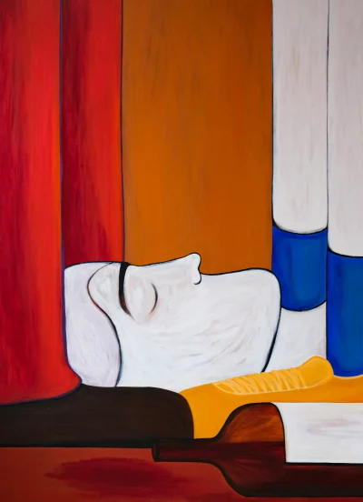 TRAPPED IN TRADITION maleri af sophie ohmsen