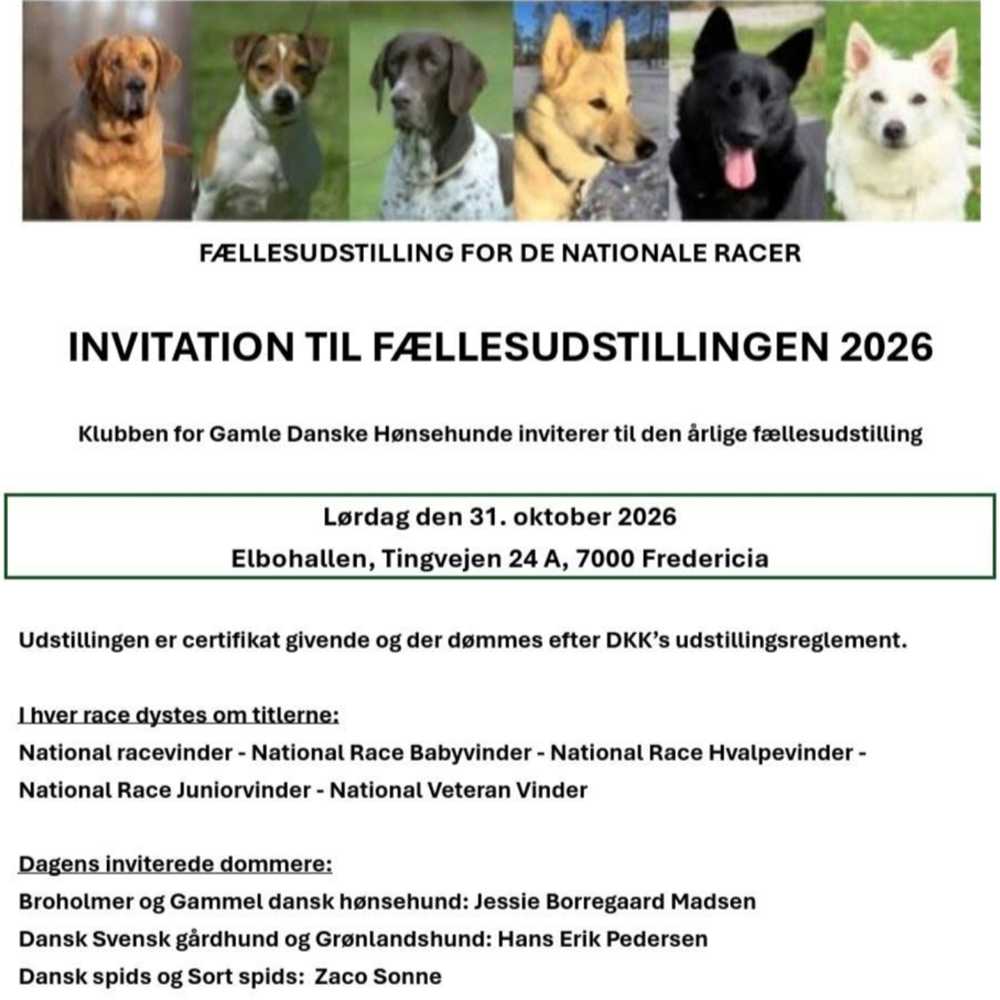 Invitation til fælles udstilling for de nationale racer
