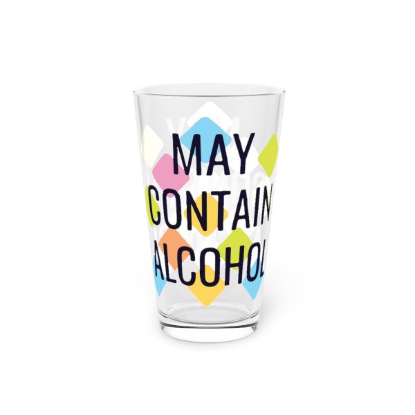 'May Contain Alcohol' Pint Glass, 16oz 3