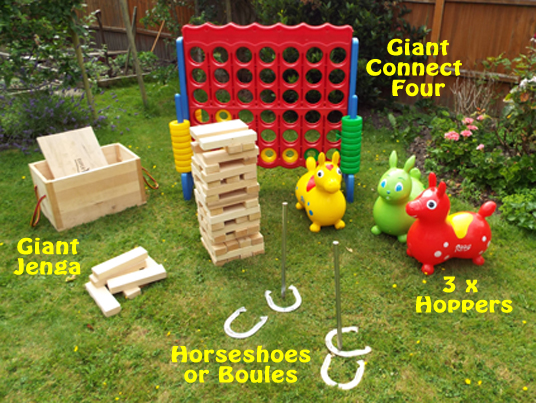 Barbeque games hire special price family party Mega 4 jenga giant