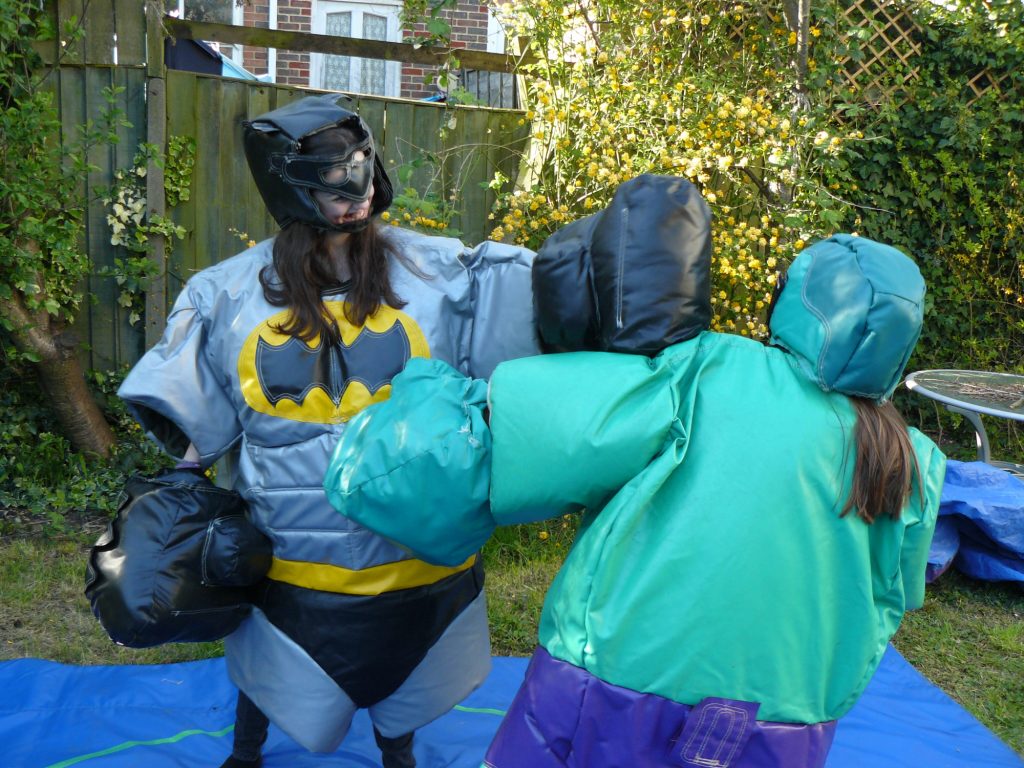 Her Sumo Suit Hire for Adults Hulk and Batman Southampton Party Equipment