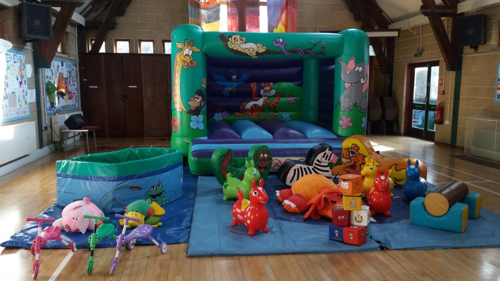 Jungle bouncy castle hire with soft play and ballpit in St Denys Church Centre, Southampton