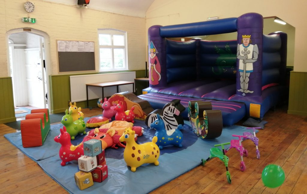 bouncy castle with soft play for 3rd birthday pirate party at Plaitford