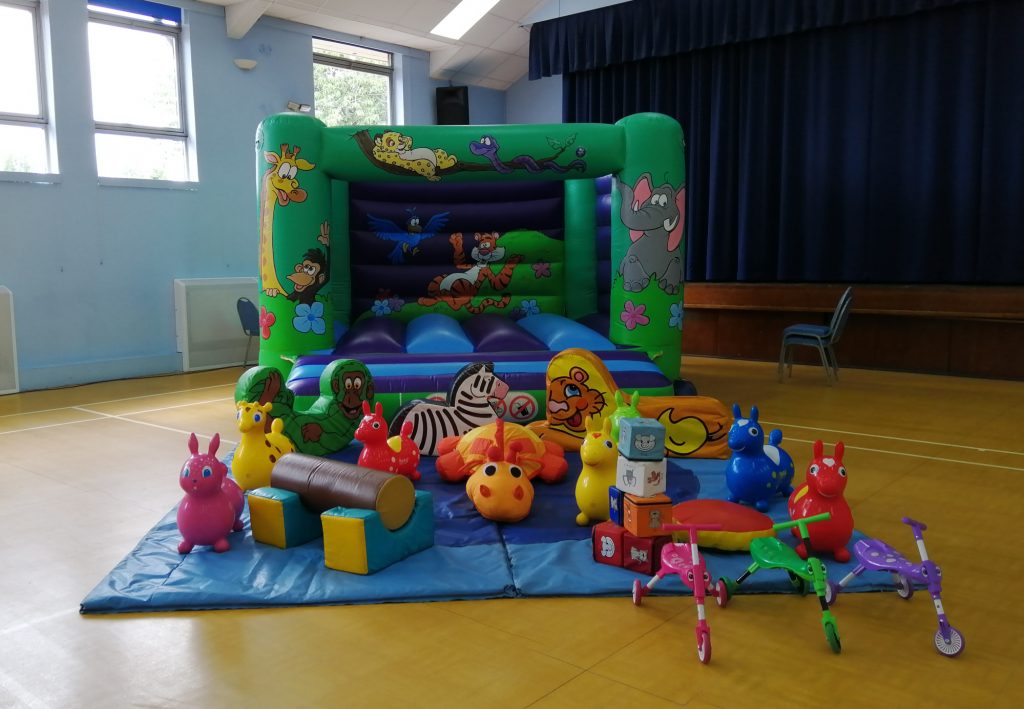jungle theme bouncy castle hire in bishops waltham
