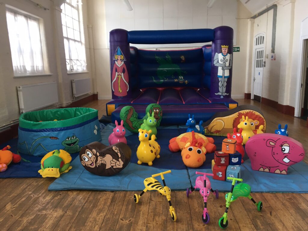 Bouncy castle, soft play and ball pool in Hilldene Centre, West End for 2nd Birthday Party