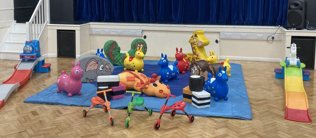 Soft play party toy hire with roller coasters at Weeke Community Centre Winchester